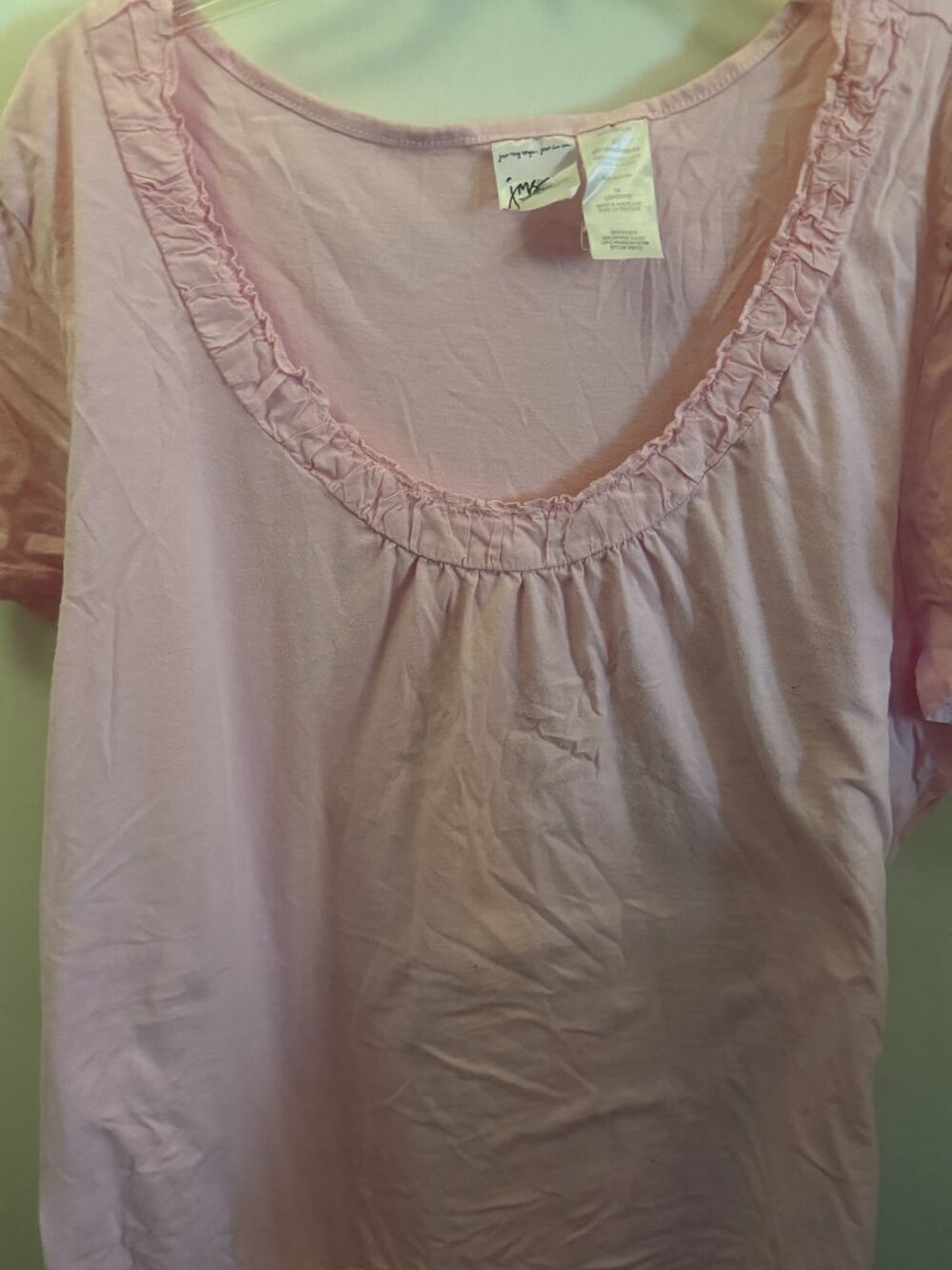 Just My Size Light Pink Tee W 3X